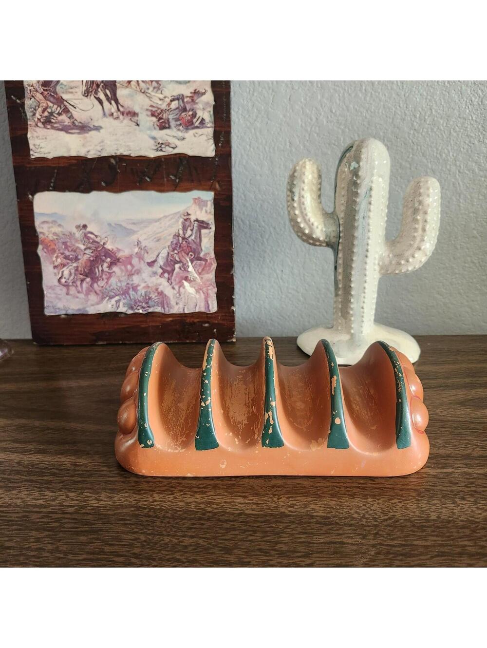 Vintage Giftco Terracotta Taco Shell Holder Southwestern Rustic
